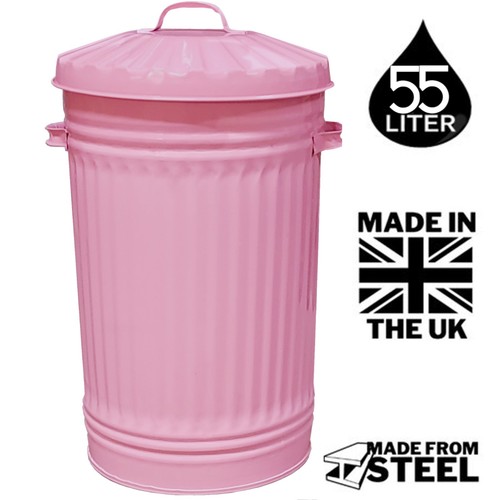 Pink bin steel tall - tall, slim