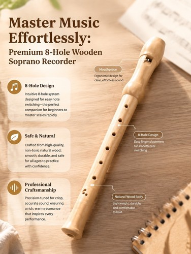 Recorder wooden hole soprano - recorder,
