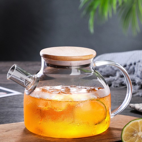 1000 1800ml clear glass teapot - glass,