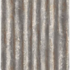 Corrugated  Metal Look Wallpaper Steel Silver 22333