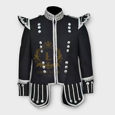 New Scottish Highland Piper Band Military Doublet Jacket with Badges and Stripes