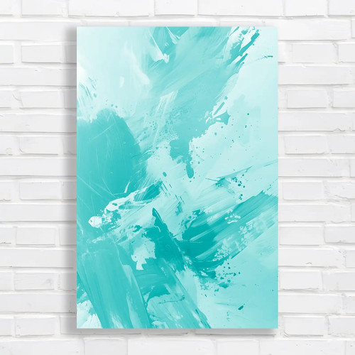 Vibrant abstract teal canvas - abstract,