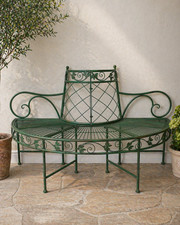 Garden tree bench half round