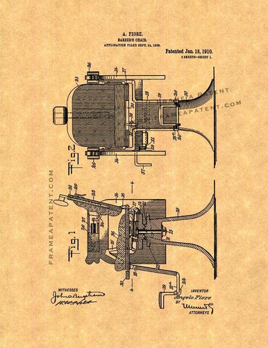 Barber chair patent print - patent,