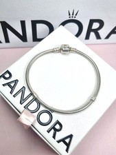 Genuine Pandora Silver Moments Snake Chain Bracelet, With Pandora Box & Bag 20cm