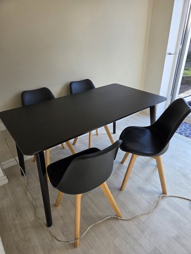Dining table and chairs - table,
