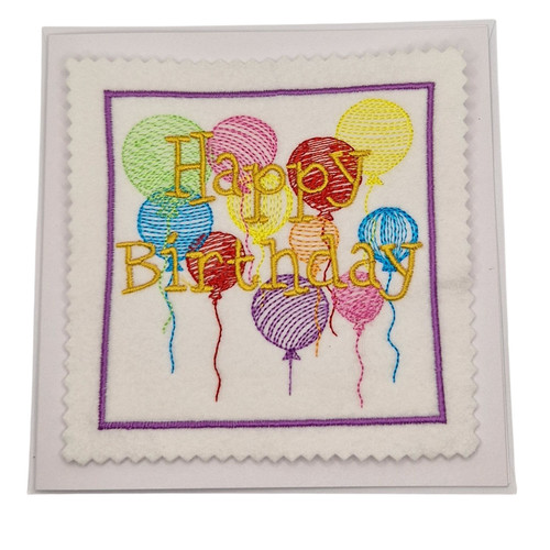 Embroidered birthday balloon - embroidered,