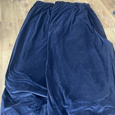 vintage navy blue cotton velvet curtains Made In UK W89” D89”
