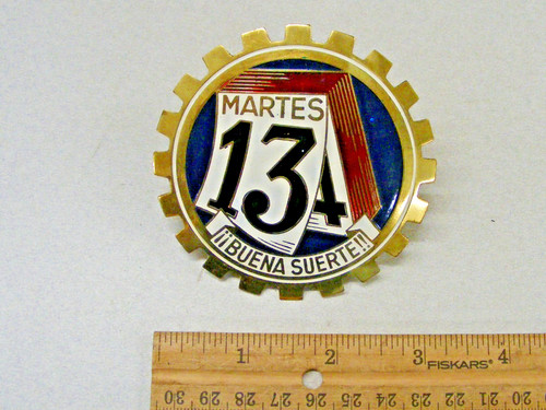 Vtg car auto - enamel, badge