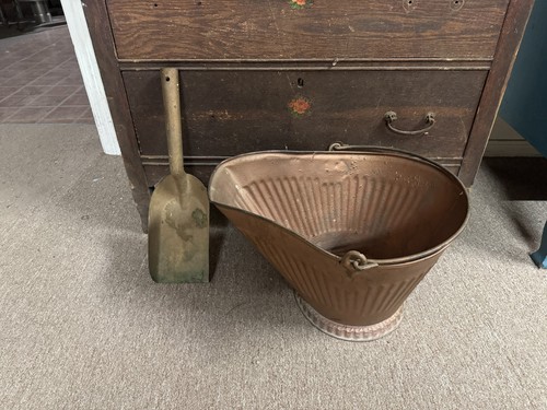 Vintage coal scuttle ash hod - ash,