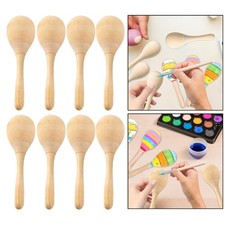 8x Wood Maracas Mini Hand