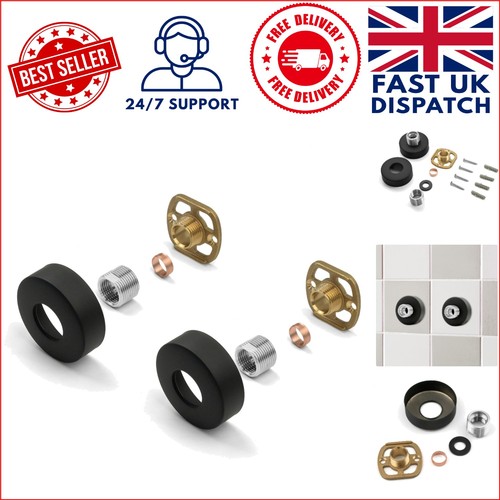 Modern black shower fixing kit - shower,
