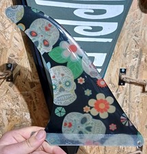 9" Mexican Skull Calavera Longboard Fin Day Of The Dead Surfboard Fiberglass 