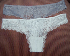 PRIMARK 2 Lace Thongs 1 Grey 1 White Size XL UK 18-20 BNWOT