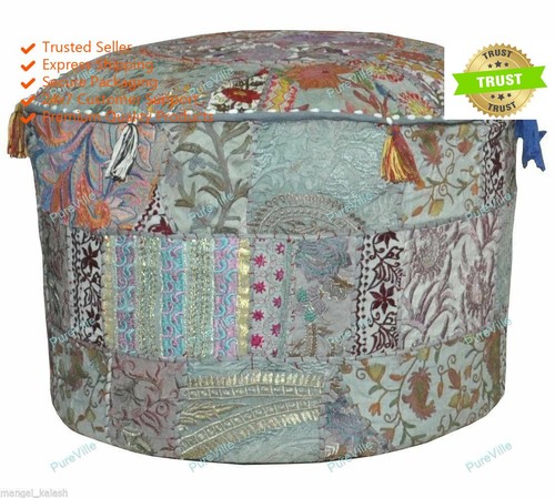 Floral pouf ottoman indian - pouf,