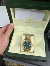 Rolex Day Date 36mm 18k Yellow Gold 18038 Green diamond Dial 1988