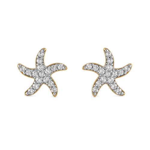 9ct gold starfish - starfish, stud