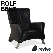 Rolf Benz 322 Leather Armchair, Black