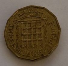 1966 Elizabeth II Three Pence