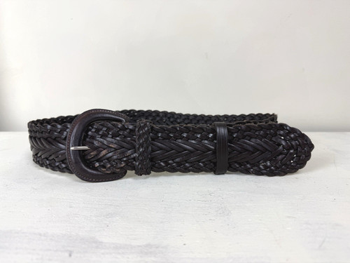 Vintage plaited leather belt - vintage,