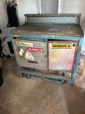 Heavy-Duty Vintage Steel Workbench with Storage