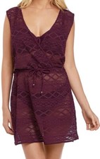 Freya Sundance Beach Dress Cherry Crochet M 12 14 Swimsuit Bikini Cover Up 3978