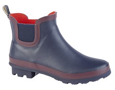 Ladies Navy Blue Ankle Wellies