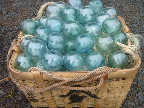 Japanese glass fishing floats - glass,
