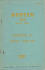Austin A40 Farina Schedule of