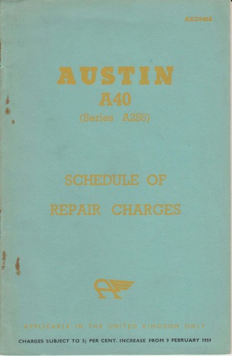 Austin a40 farina schedule - farina, of