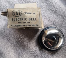 ELECTRIC VINTAGE V & E FRIEDLAND  BUTLER BELL  RAILWAY BAKELITE & CHROME 