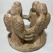 Circle Of Angels Candle Holder Textured Sculpture Love & Friendship Ornament 7"