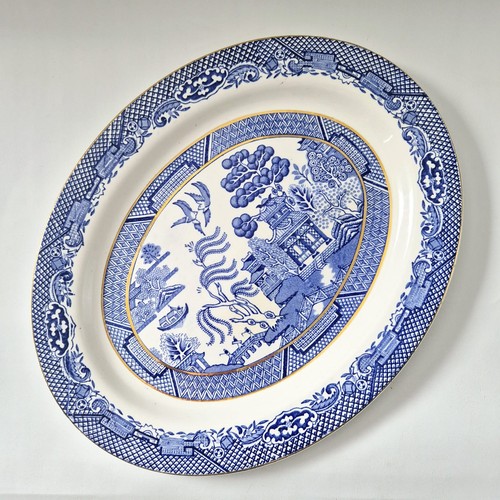 Vintage blue willow oval - vintage,