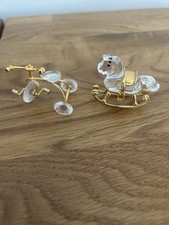Scwarovski Crystal Mini Figurine X 2. Trike. Rocking Horse. MR25788 