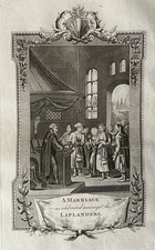 1794 Sámi Marriage Lapland Scandinavia Original Antique Copper Plate Engraving