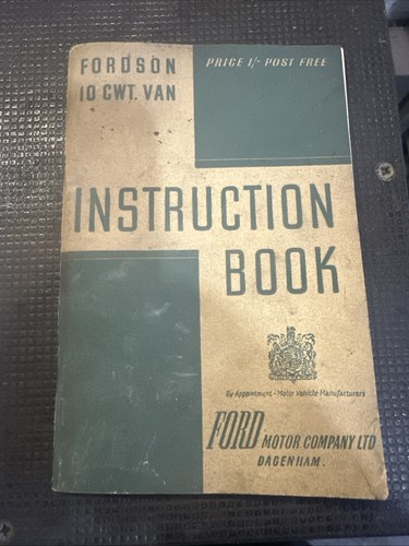 Fordson 10cwt van instruction - 10cwt,