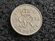 King George VI 1952 Sixpence Rare Key Date