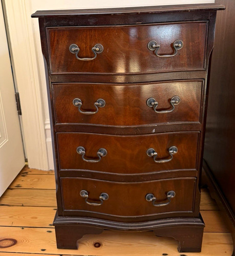 Dark wood chest drawers - chest, 4