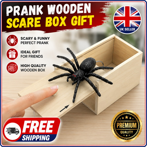Spider prank wooden - wooden, scare
