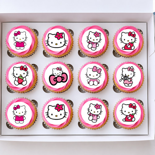 Precut edible hello kitty - 24,