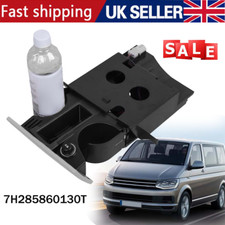 Fits VW T5 Transporter Ashtray Cup Coin Holder Dual Drink Grey RHD 7H285860130T