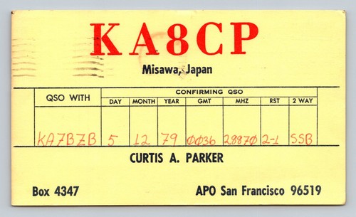 Ham radio qsl ka8cp - radio, japan