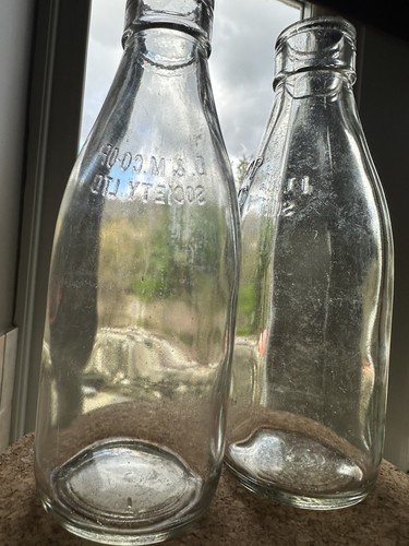 Vintage milk bottle set two - vintage,