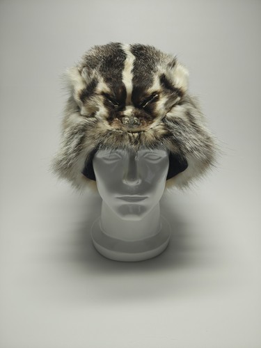 Men badger fur hat with - fur,