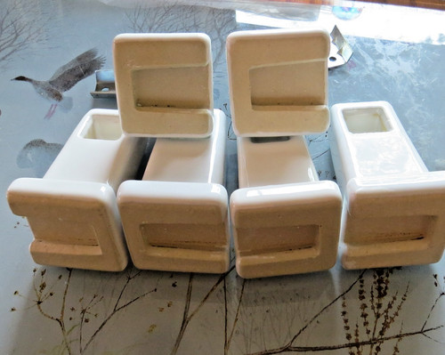 Vtg nos white - porcelain, mcm