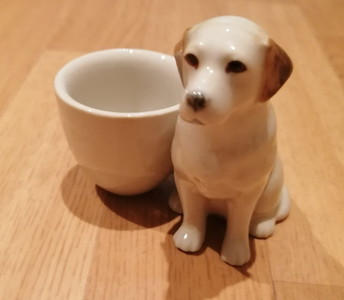 Quail pottery dog - quail, egg