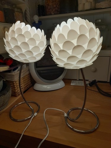 Two white artichoke shaped