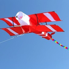 3D Red Airplane Kite Single