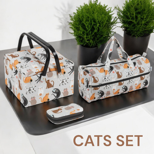 Cats sewing knitting set - sewing, &