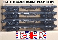 4 X G SCALE 45mm GAUGE FLATBED TO BUILD ON. RAILWAY TRUCK GARDEN TRAIN FLAT BED